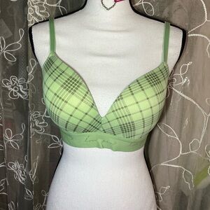 Victoria’s Secret Green Plaid Wear Everywhere Push Up Bra